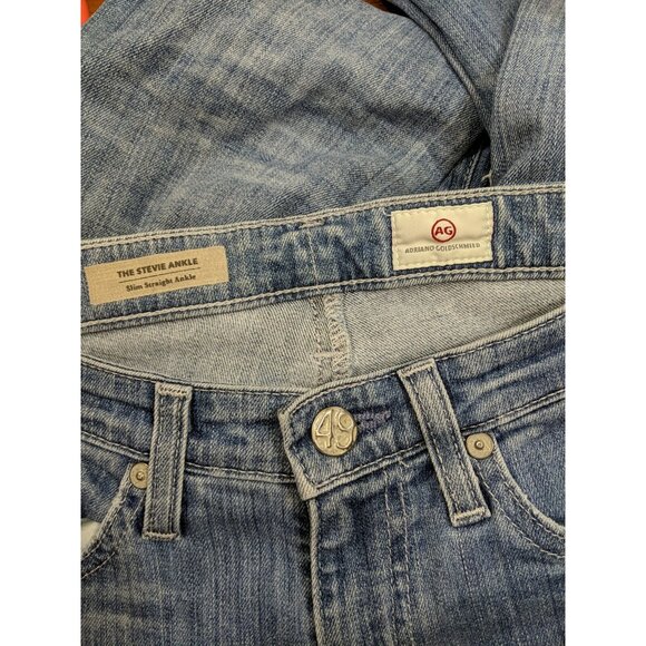 AG Adriano Goldschmied Pants Blue The Stevie Ankle Slim Straight Women's 25 READ - Picture 3 of 9
